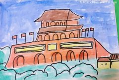 绘画《我爱北京天安门》-教育