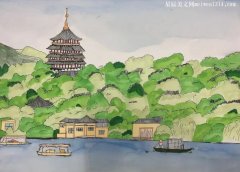 绘画《杭州西湖》-教育