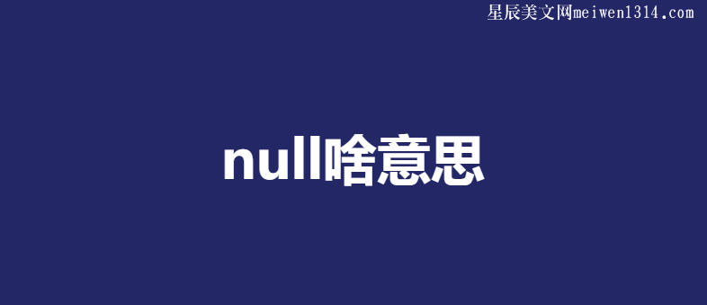 null啥意思
